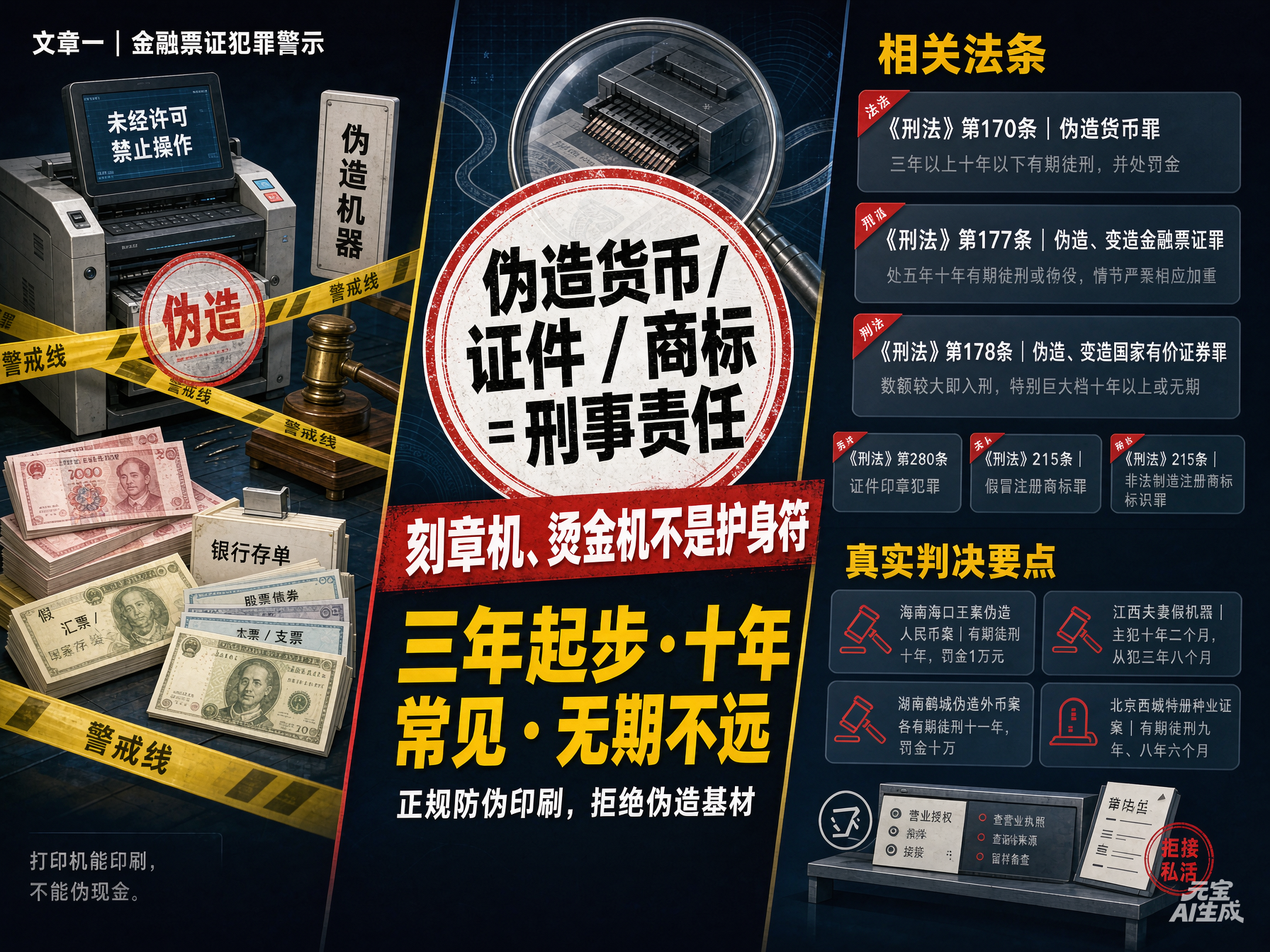 orging IDs, Seals, or Trademarks? Illegal Print Shops — Step Away.